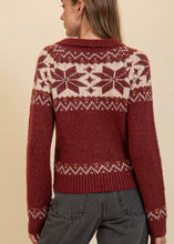 Load image into Gallery viewer, Nordic Burgundy Sweater - Farm Town Floral & Boutique