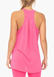 Pink Jersey Long Tank - Farm Town Floral & Boutique
