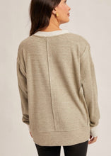 Load image into Gallery viewer, Light Olive Thermal Pullover - Farm Town Floral &amp; Boutique
