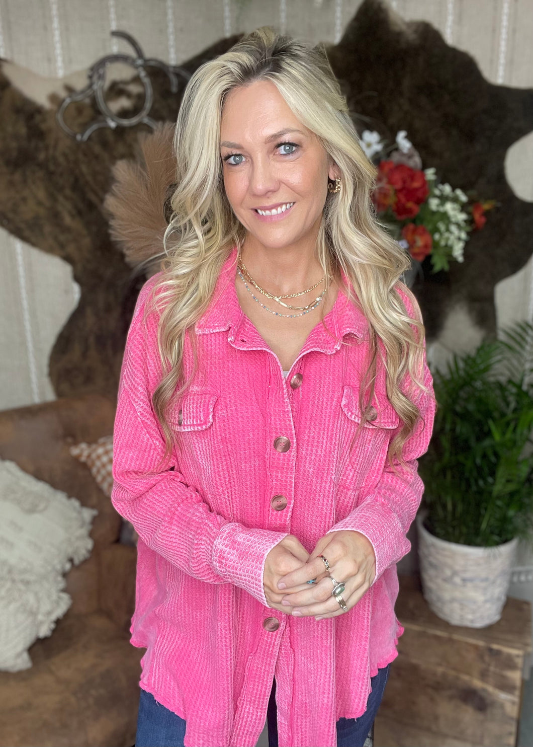 Favorite Pink Waffle Shirt