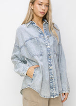Load image into Gallery viewer, Light Denim Favorite Shacket - Farm Town Floral &amp; Boutique
