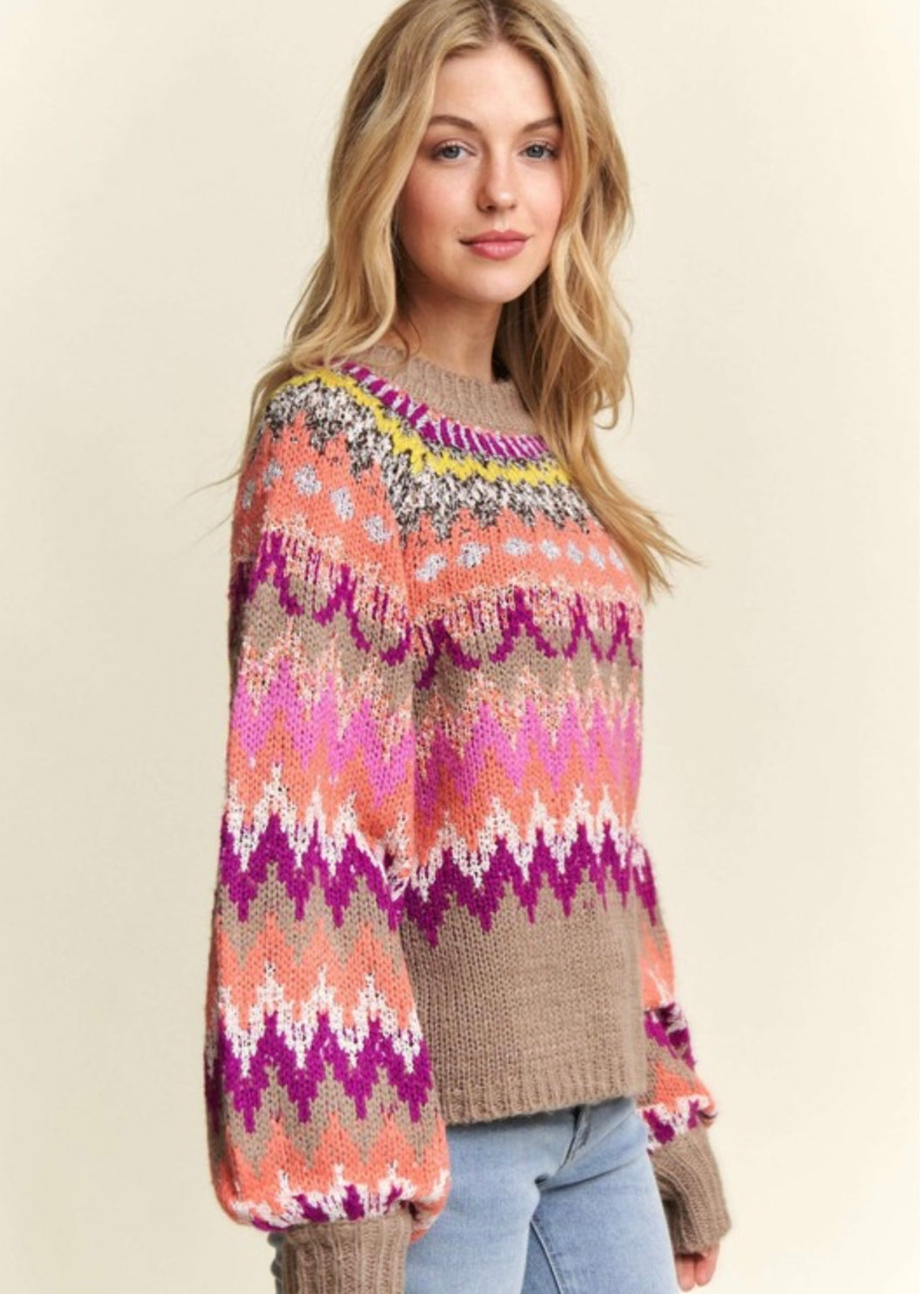 Tribal Print Winter Sky Sweater