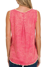 Load image into Gallery viewer, Pink Linen Tank - Farm Town Floral &amp; Boutique

