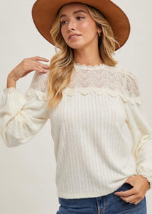 Cream Lace Top