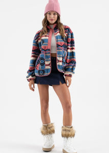 Tribal Fleece Button Jacket