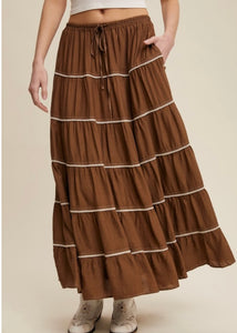 Brown Everyday Skirt - Farm Town Floral & Boutique