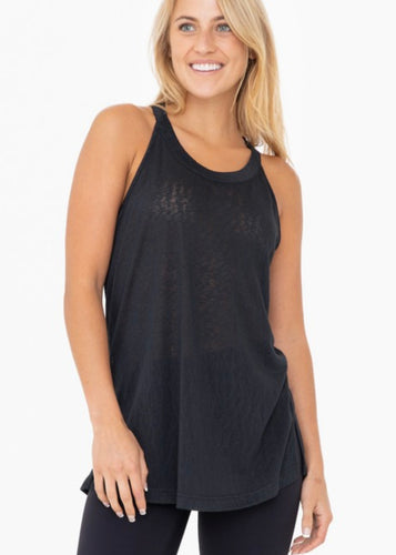 Black Jersey Long Tank - Farm Town Floral & Boutique