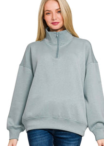 Dusty Blue Scuba Pullover