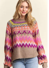 Load image into Gallery viewer, Tribal Print Winter Sky Sweater
