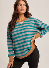 Load image into Gallery viewer, Teal Stripe Pullover
