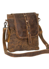 Load image into Gallery viewer, Brown Leather Beauty Handbag - Farm Town Floral &amp; Boutique
