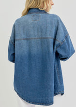 Load image into Gallery viewer, Denim Classic Snap Shacket - Farm Town Floral &amp; Boutique
