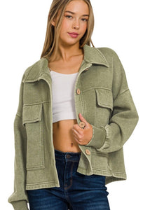 Olive Soft Shorter Shacket