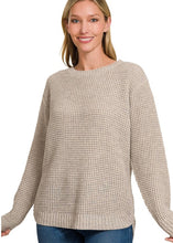 Load image into Gallery viewer, Heather Beige Waffle Sweater
