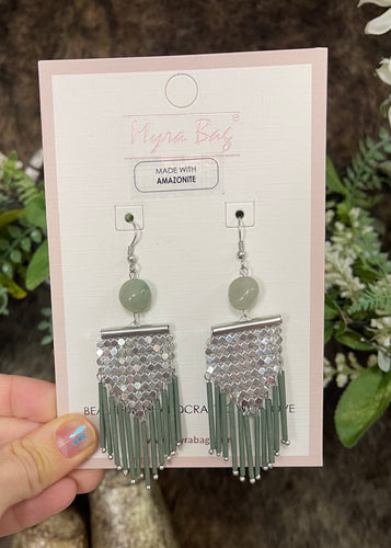 Sage Amazonite Earrings - Farm Town Floral & Boutique