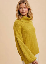 Load image into Gallery viewer, Golden Chartreuse Cowl Neck Sweater
