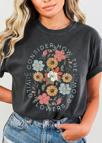 Comfort Colors Tee Charcoal - Farm Town Floral & Boutique