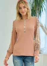 Load image into Gallery viewer, Rosy Taupe Henley Top
