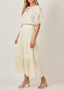 Cream Eyelet Skirt - Farm Town Floral & Boutique