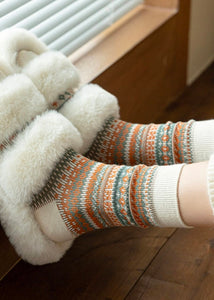 Cream Pattern Socks