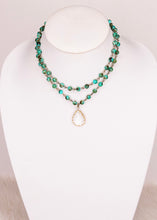 Load image into Gallery viewer, Dainty Double Turquoise Necklace - Farm Town Floral &amp; Boutique
