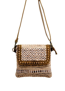 Neutral Buck Weave Handbag - Farm Town Floral & Boutique