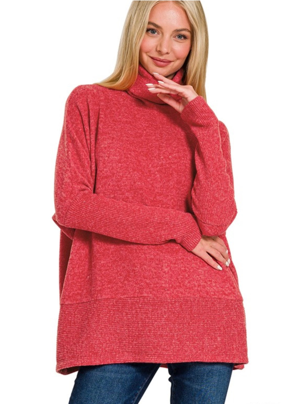 Red Melange Sweater