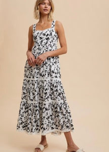 Black White Polly Dress - Farm Town Floral & Boutique