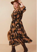 Load image into Gallery viewer, Plus Black and Bronze Dress - Farm Town Floral &amp; Boutique
