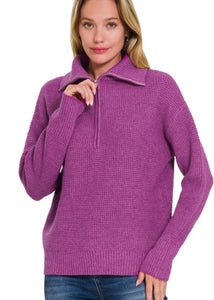 Orchid Half Zip Sweater