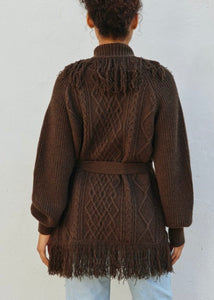 Lux Brown Cable Cardigan