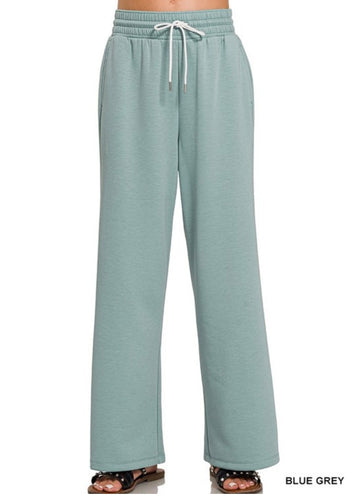 Blue Gray Scuba Pants - Farm Town Floral & Boutique