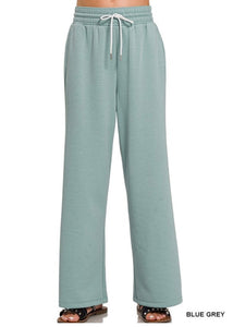 Blue Gray Scuba Pants - Farm Town Floral & Boutique