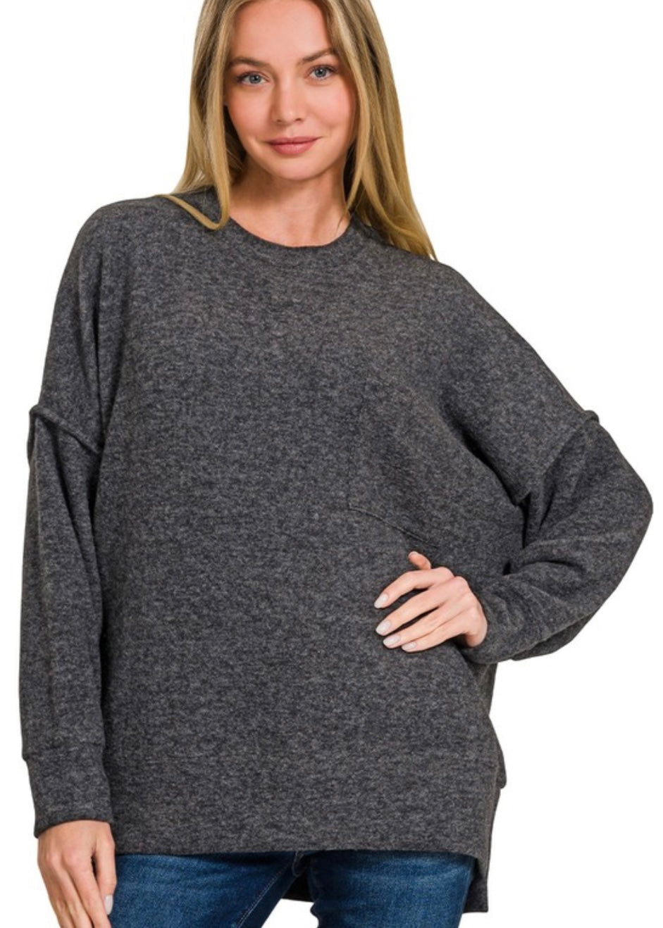 Charcoal Black Melange Sweater