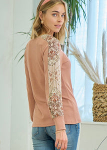 Rosy Taupe Henley Top