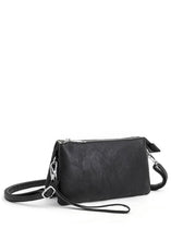 Load image into Gallery viewer, Black Vegan Leather Crossbody Purse - Farm Town Floral &amp; Boutique
