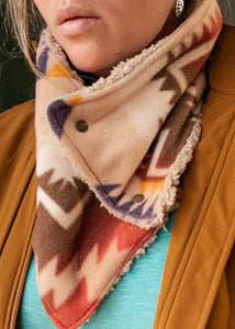 Tan Sherpa Cowl Neck Wrap