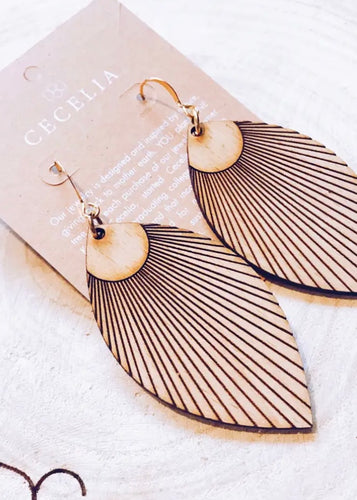 Sunbeam Wood Earrings - Farm Town Floral & Boutique