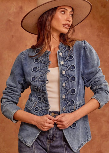 Vintage Denim Brooke Jacket - Farm Town Floral & Boutique