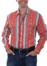 Load image into Gallery viewer, Mens Scullys Coral Western Shirt - Farm Town Floral &amp; Boutique
