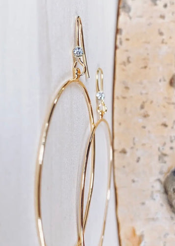 Edith Gold Hook Hoop Earrings - Farm Town Floral & Boutique