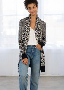 Navy Wool Mix Cardigan - Farm Town Floral & Boutique