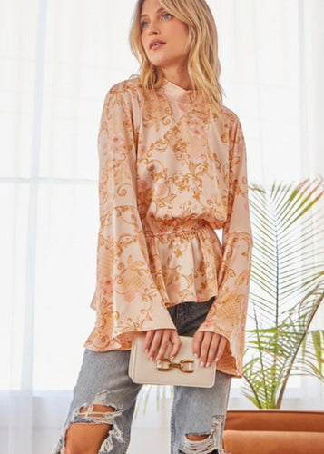 Champagne Emily Blouse - Farm Town Floral & Boutique