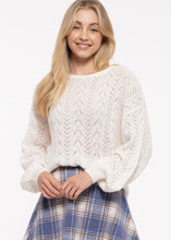 Load image into Gallery viewer, Eyelet Knit Sweater Top - Farm Town Floral &amp; Boutique
