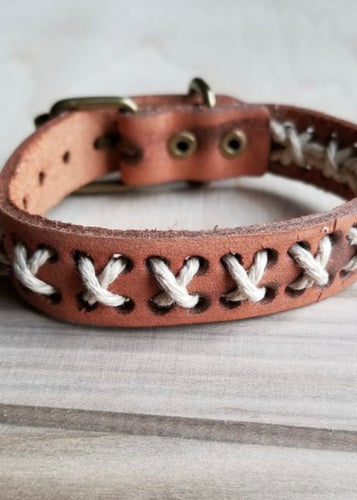 Leather Criss Cross Bracelet - Farm Town Floral & Boutique